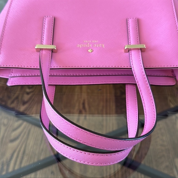 EUC Kate Spade Pink leather handbag satchel purse crossbody - Picture 11 of 16